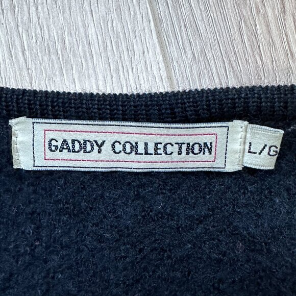 Vintage Wool Boucle Lady Jacket Cardigan sz L - Black - Picture 7 of 11